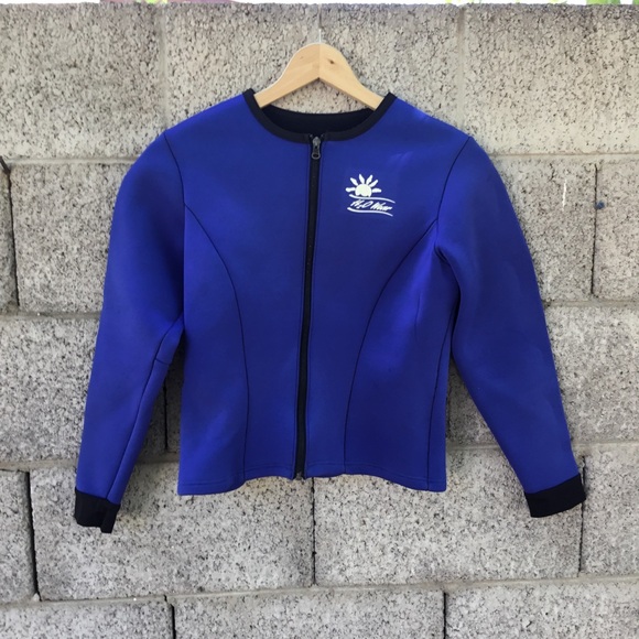 Wet Suit Neoprene Jacket Blue Swimming H2O Wear Size L - Picture 2 of 7
